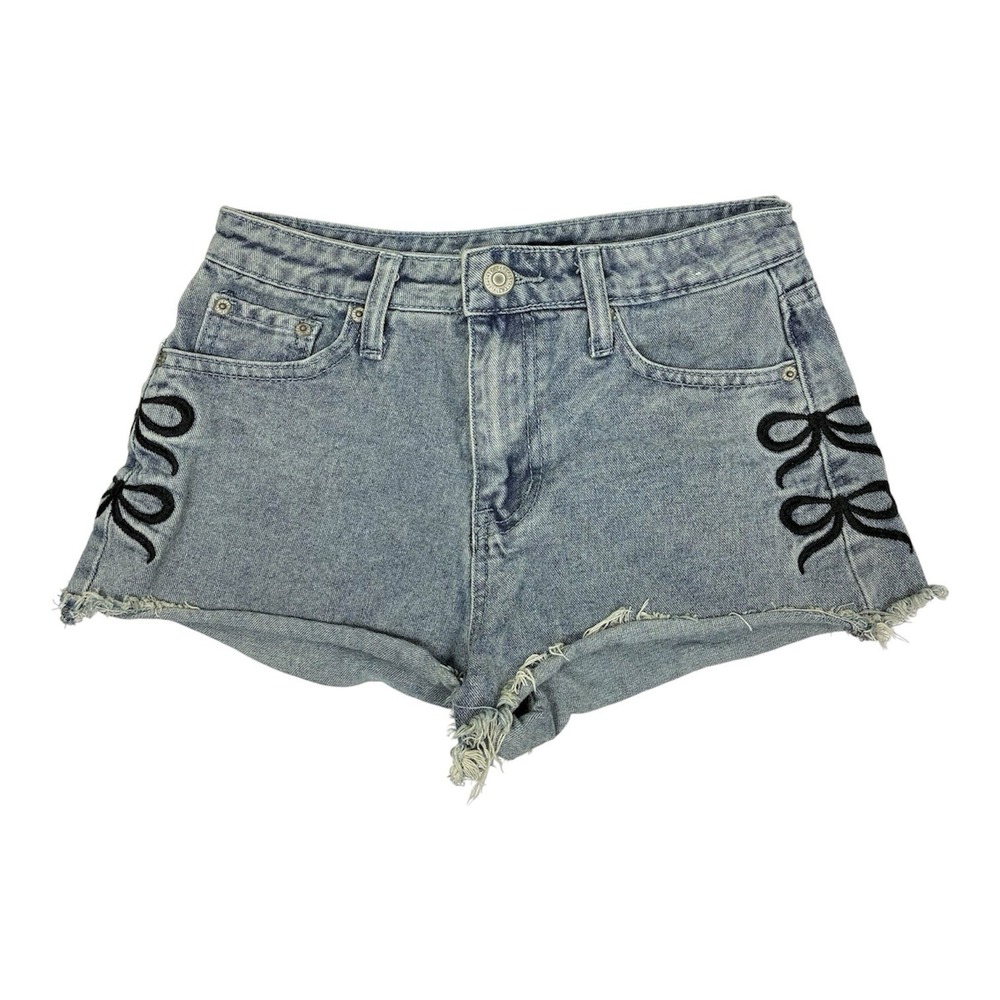 Vintage Y2K Aeropostale Micro Mini Denim Hi Rise Shorts Size 0 Festival Beach